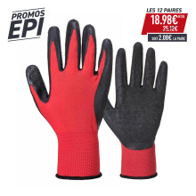 PACK PROMO PAIRE GANTS RED LATEX FLEXGRIP